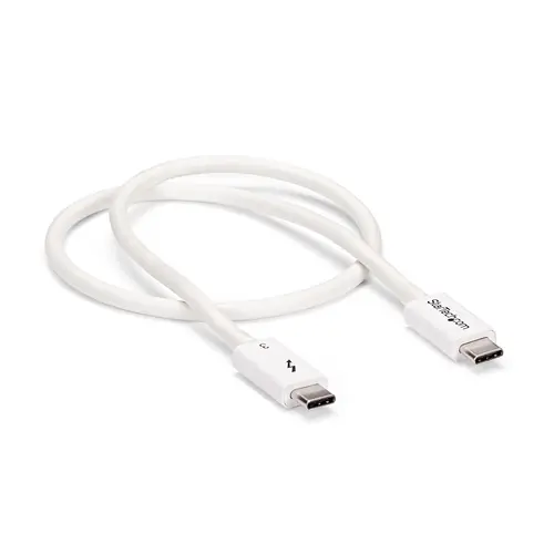 Cable Thunderbolt 3 Pasivo 50cm - 40Gbps - PD 100W - Vídeo 4K/5K - Cable Thunderbolt - Certificado Thunderbolt - Compatible USB4 / Modo Alt DP - Thunderbolt 4 - USB 3.2 - USB-C - Blanco - Imagen 2