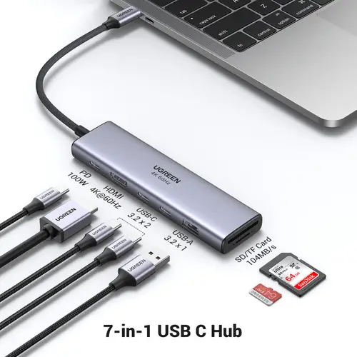 REVODOK 7-IN-1 4K@60HZ HDMI DOCK Acoplamiento Base Gris - Imagen 3