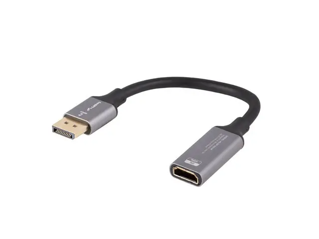 AD-DP-HD-04 adaptador de cable de vídeo 0,2 m DisplayPort HDMI Plata, Negro