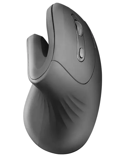 MMW-ERGOPRO Negro, Ratón Inalámbrico Ergonómico Vertical, Diseño Plegado, Sensor Óptico 3200DPI, Switches Huano, Receptor Inalámbrico 2.4GHz, Compatibilidad Multiplataforma