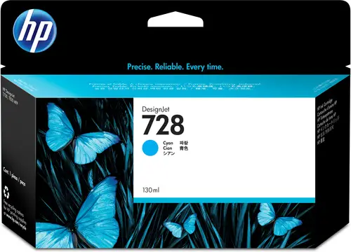 Cartucho de tinta DesignJet 728 cian de 130 ml - Imagen 1