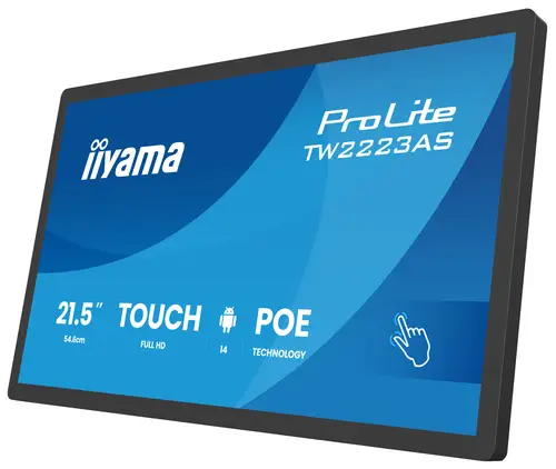 TW2223AS-B3P pantalla de señalización Panel plano interactivo 54,6 cm (21.5") Wifi 450 cd / m² Full HD Negro Pantalla táctil Procesador incorporado Android 24/7 - Imagen 5