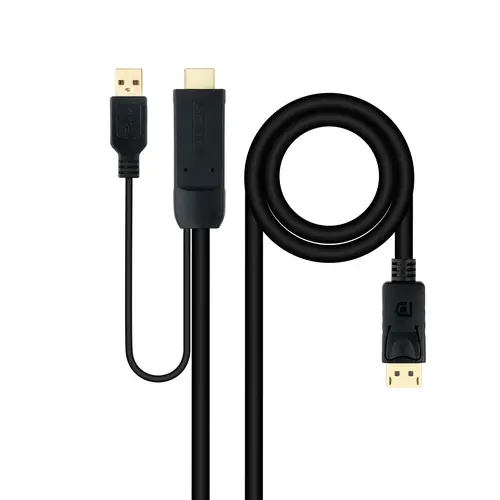 Cable Conversor HDMI 2.0 a DisplayPort V1.2, 1.8 m, Negro - Imagen 1