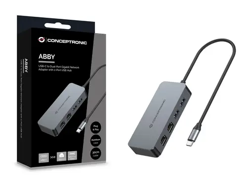 ABBY24G base para portátil y replicador de puertos Alámbrico USB 3.2 Gen 1 (3.1 Gen 1) Type-C Gris - Imagen 5