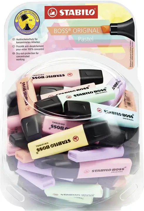 Boss Original Pastel marcador 60 pieza(s) Punta de cincel Multicolor