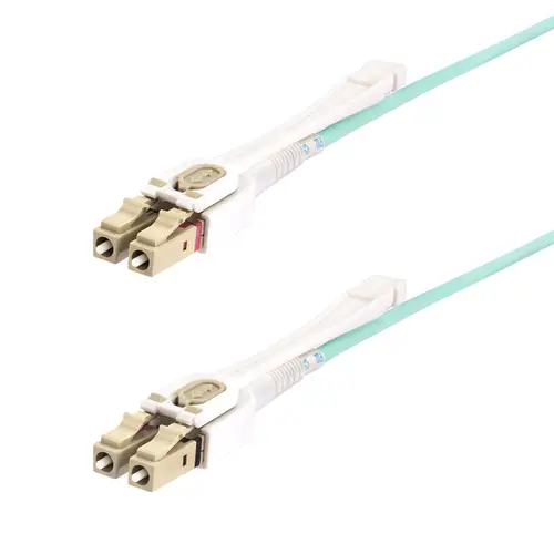 Cable de Fibra Óptica Multimodo LC a LC (UPC) OM4 de 5m - con Pestillos - 50/125µm - Redes de 100G - Resistente a los Dobleces - Low Insertion Loss - LSZH - Imagen 1