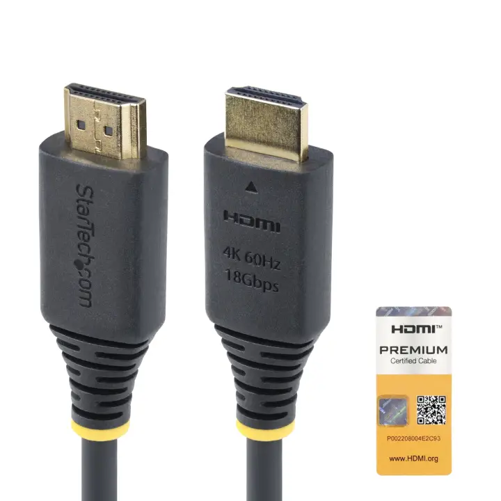 Cable HDMI Premium Certificado de Alta Velocidad de 3m - 4K 60Hz - 144Hz - UHD - HDR10/HDCP 2.2/ARC - 18Gbps - Cable HDMI 2.0 para Monitor o TV - Recubrimiento TPE