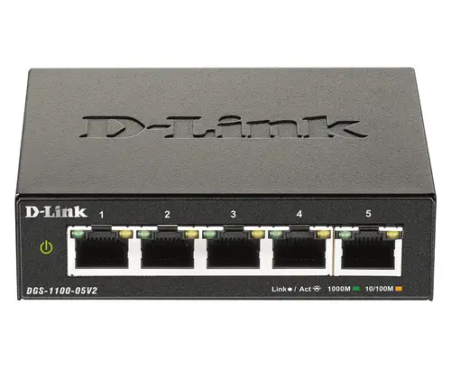 DGS-1100-05V2/B switch Gestionado L2 Gigabit Ethernet (10/100/1000) Negro - Imagen 1