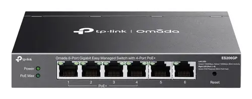 Omada ES206GP switch Gestionado Gigabit Ethernet (10/100/1000) Energía sobre Ethernet (PoE) Negro - Imagen 1