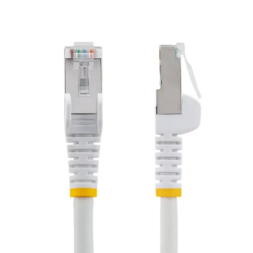 Cable de 10m de Red Ethernet CAT6a - Blanco - Low Smoke Zero Halogen (LSZH) - 10GbE - 500MHz - PoE++ de 100W - Snagless sin Pestillo - RJ-45 - Cable de Red S/FTP - Imagen 2