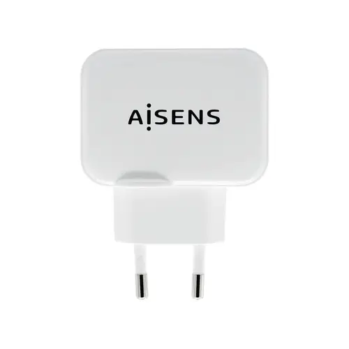 Cargador USB 17W 5V/3.4A, 2xUSB Con Control AI, Blanco - Imagen 1