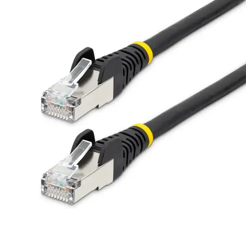 Cable de 1,5m de Red Ethernet CAT6a - Negro - Low Smoke Zero Halogen (LSZH) - 10GbE - 500MHz - PoE++ de 100W - Snagless sin Pestillo - RJ-45 - Cable de Red S/FTP - Imagen 1