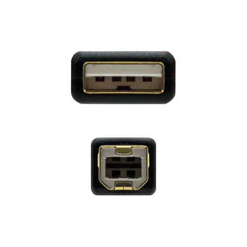 10.01.1202 cable USB USB 2.0 2 m USB A USB B Negro - Imagen 3