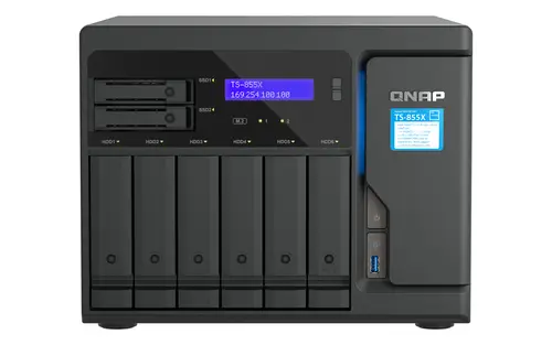 TS-855X SAN Torre Intel Atom® C5125 8 GB DDR4 0 TB QNAP QTS Negro - Imagen 1