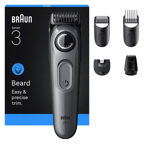 BeardTrimmer 3 BT3560 depiladora para la barba Batería 40 2 cm Negro, Gris - Imagen 1