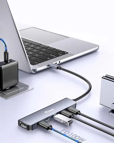 133499 base para portátil y replicador de puertos Alámbrico USB 3.2 Gen 2 (3.1 Gen 2) Type-C Gris - Imagen 2