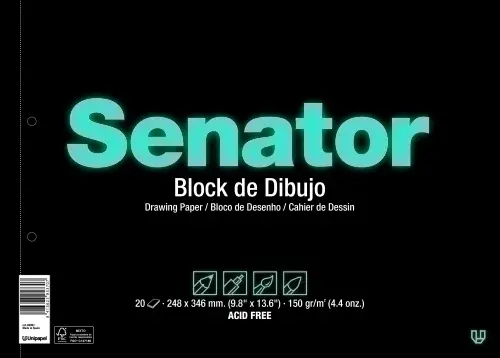 BLOC DIBUJO SENATOR Fº PROL. 20h 2T - Pack de 10 unidades