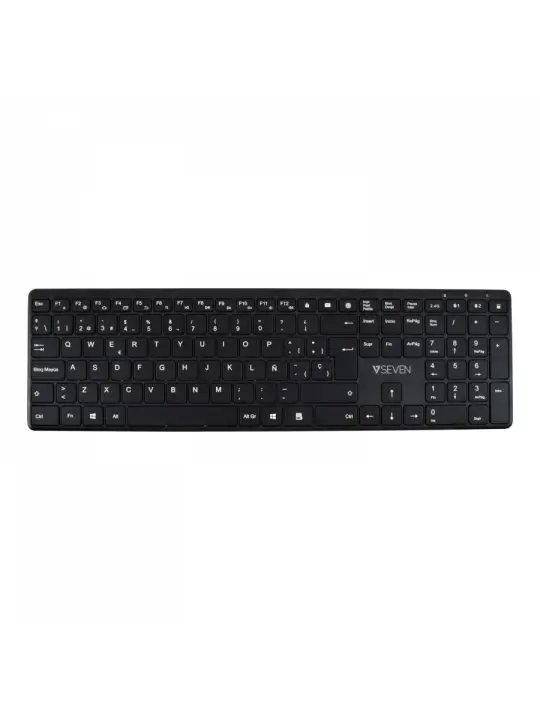 Teclado Bluetooth KW550ESBT de 2,4 GHz, modo dual, QWERTY español: negro