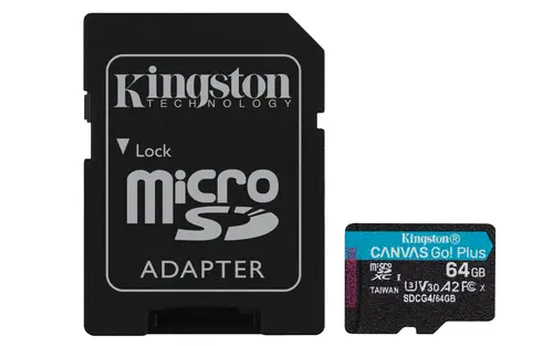 Tarjeta microSDXC Canvas Go Plus Gen4 de 64 GB, 200 MB/s, A2 U3 V30 y adaptador - Imagen 1