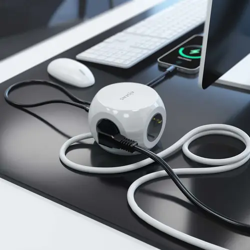 Regleta de Enchufes Sobremesa Multifuncion con 3 Tomas + 2xUSB-C, 2xUSB-A, 1.4M, Blanco - Imagen 5