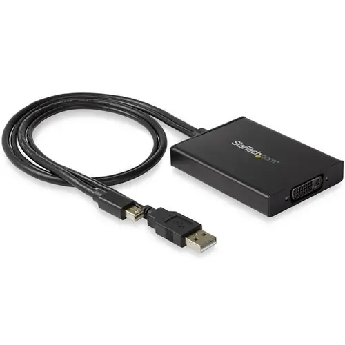 Adaptador Mini DisplayPort a DVI de Enlace Doble - Alimentado por USB - Negro - Imagen 1