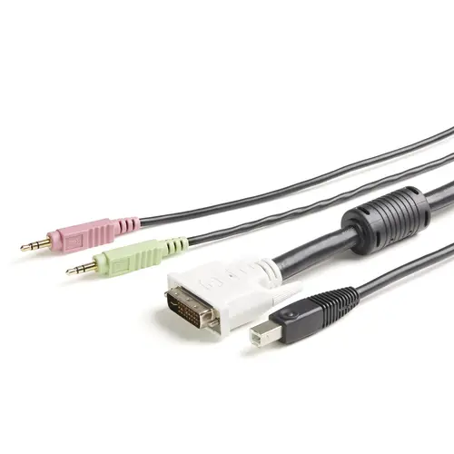 Cable KVM 4 en 1 de 1,8m con DVI USB Audio y Micrófono - Imagen 5