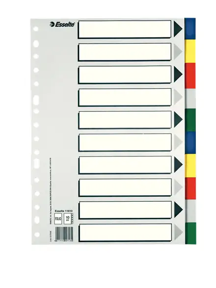 11610 lengüeta de índice Separador en blanco con pestaña Cart�..