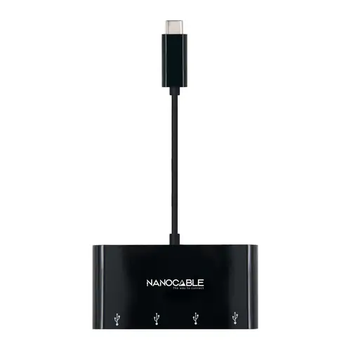 Adaptador USB-C a 4xUSB 3.0. USB-C/M-USB 3.0/H, Negro, 10 cm - Imagen 3