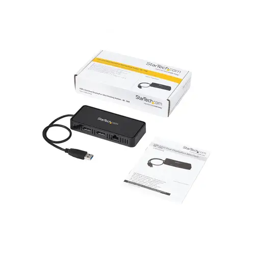 Mini Dock USB 3.0 - Docking Station USB-A para 2 Monitores - DisplayPort 4K de 60Hz y Red Ethernet Gigabit - con Cable de 30cm - Adaptador USB 3.1 Gen 1 Tipo A para Portátil - Imagen 6