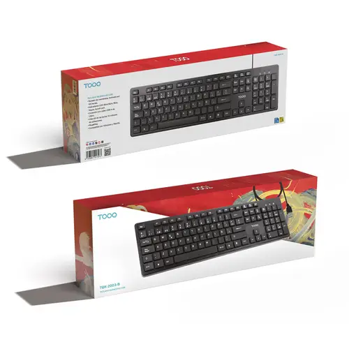 Teclado silencioso USB, 105 teclas, Negro - Imagen 5