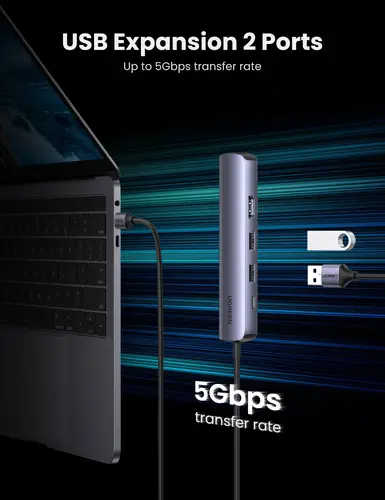 10919 base para portátil y replicador de puertos Alámbrico USB 3.2 Gen 1 (3.1 Gen 1) Type-C Gris - Imagen 6