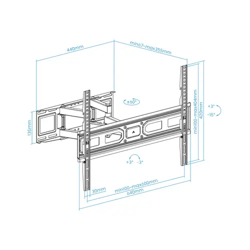 Soporte de pared para pantallas 37- 80 - Imagen 2