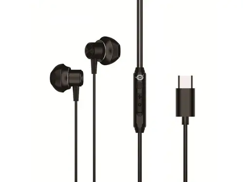 BRENDAN04B auricular y casco Auriculares Alámbrico Dentro de oído Llamadas/Música USB Tipo C Negro - Imagen 1