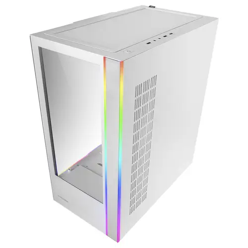 MC-ULT, Caja Gaming Custom XXL E-ATX, Doble Cristal Templado 90º Sin Marco + Puerta Lateral, Soporte Completo Refrigeración Líquida, Torre PC con Diseño de Cámara Dual Vertical, Blanco - Imagen 4