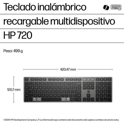 Teclado inalámbrico recargable multidispositivo 720 - Imagen 3