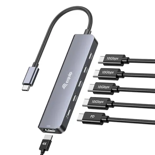 133499 base para portátil y replicador de puertos Alámbrico USB 3.2 Gen 2 (3.1 Gen 2) Type-C Gris - Imagen 3