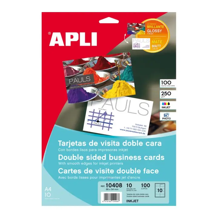 10408 tarjeta de visita Inyección de tinta Blanco 10 pieza(s)