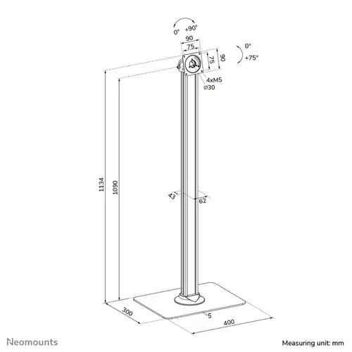 FL15-627BL1 Soporte de suelo para tablet - máx 3 kg | 6,6 lbs - Imagen 13