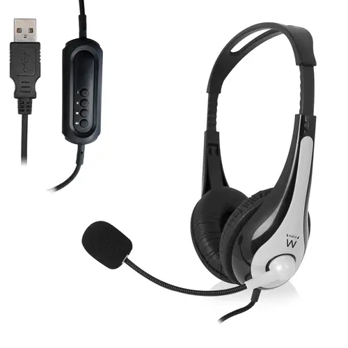 EW3565 auricular y casco Auriculares Alámbrico Diadema Llamadas/Música USB tipo A Negro, Blanco - Imagen 2