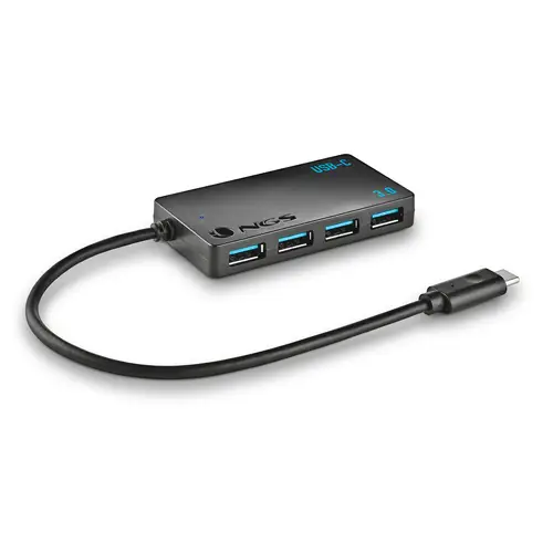 WONDER IHUB4 USB 3.2 Gen 1 (3.1 Gen 1) Type-A 480 Mbit/s Negro - Imagen 2