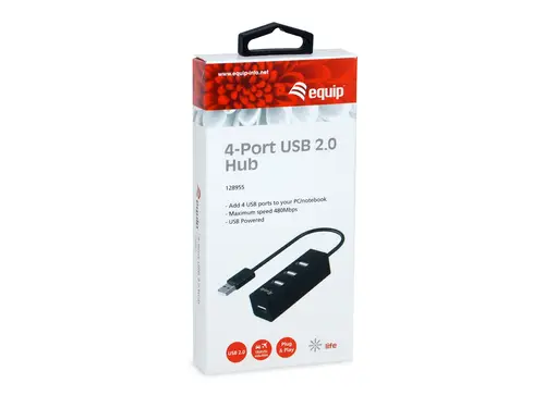 128955 hub de interfaz USB 2.0 480 Mbit/s Negro - Imagen 3