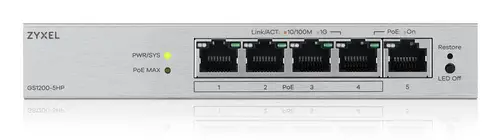 GS1200-5HPV3 Gestionado L2 Gigabit Ethernet (10/100/1000) Energía sobre Ethernet (PoE) Escritorio Gris - Imagen 3