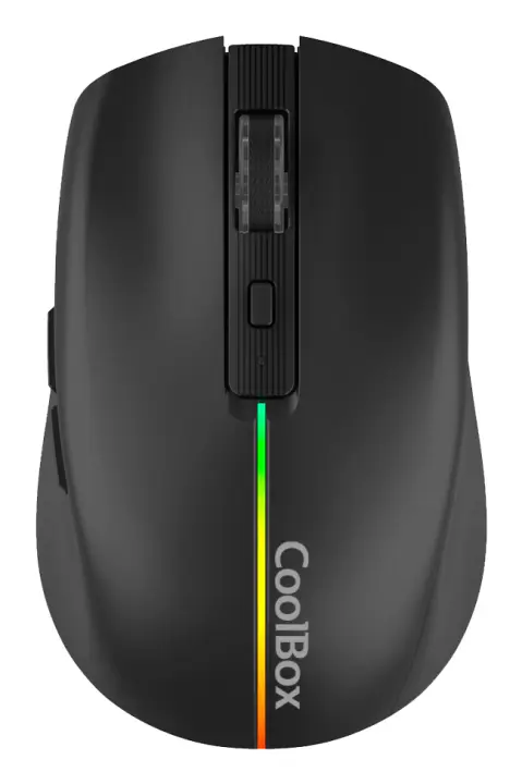 Ratón W01 Negro RGB Inalámbrico Recargable 500 mAh 1600DPI SilentClick