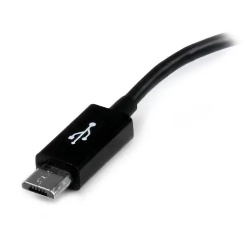Cable Adaptador de 12cm Micro USB Macho a USB A Hembra OTG para Tablets Smartphones - Negro - Imagen 3