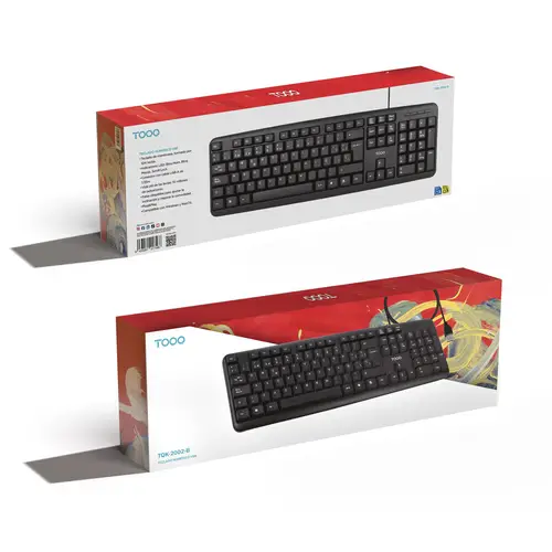 Teclado USB, 104 teclas, Negro - Imagen 5