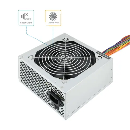 Fonte Ecopower II unidad de fuente de alimentación 500 W 20+4 pin ATX ATX Plata - Imagen 4