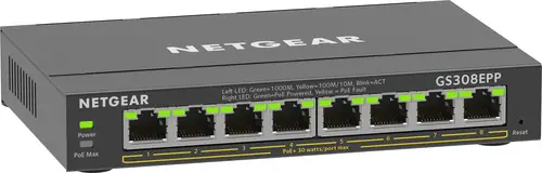 8-Port Gigabit Ethernet High-Power PoE+ Plus Switch (GS308EPP) Gestionado L2/L3 Gigabit Ethernet (10/100/1000) Energía sobre Ethernet (PoE) Negro - Imagen 4