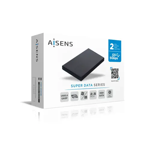Caja externa 2,5" ASE-2530B 9.5 mm SATA a USB 3.0/USB 3.1 Gen1, Negra - Imagen 3