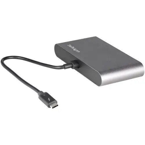 Mini Dock Thunderbolt 3 - Docking Station Portátil para 2 Monitores con DP 4K 60Hz, 1x Hub USB-A (USB 3.0/5 Gbps), GbE - Cable de 28cm - Adaptador Multipuertos TB3 - Mac/Windows - Imagen 3