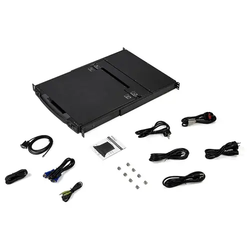 Consola KVM de Doble Carril HD 1080p para Rack de Servidores - Teclado QWERTY - KVM de 1 Puerto DVI/VGA con Monitor LCD de 17" - Switch KVM 1U con Cables - USB - MTBF 44230 - Imagen 5